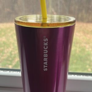 Pink Metal Starbucks Tumbler